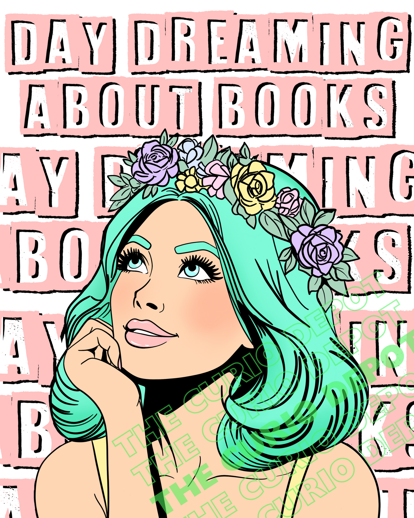 DIGITAL Day Dreaming about Books Print