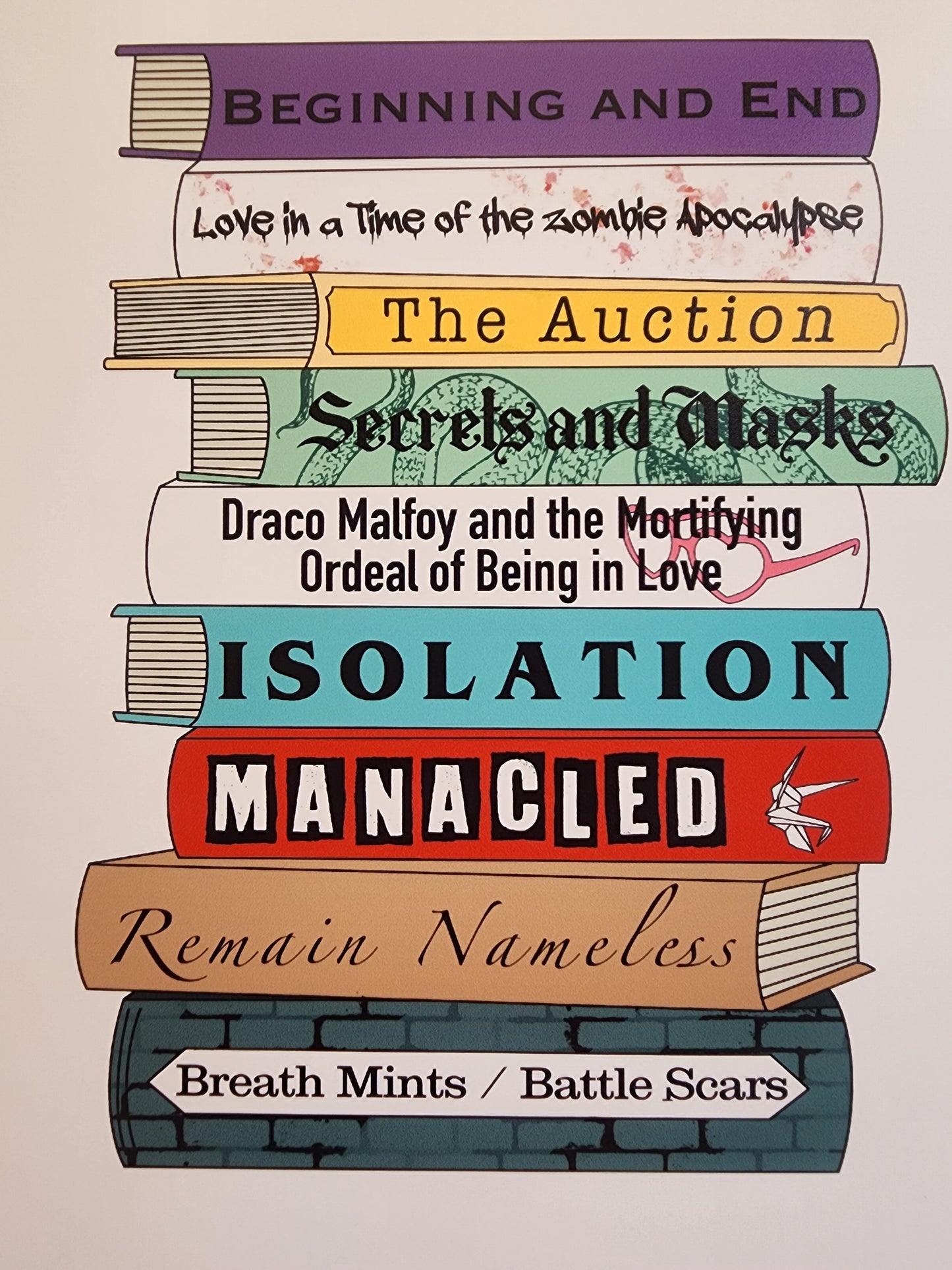 Dramione Book Stack Art Print