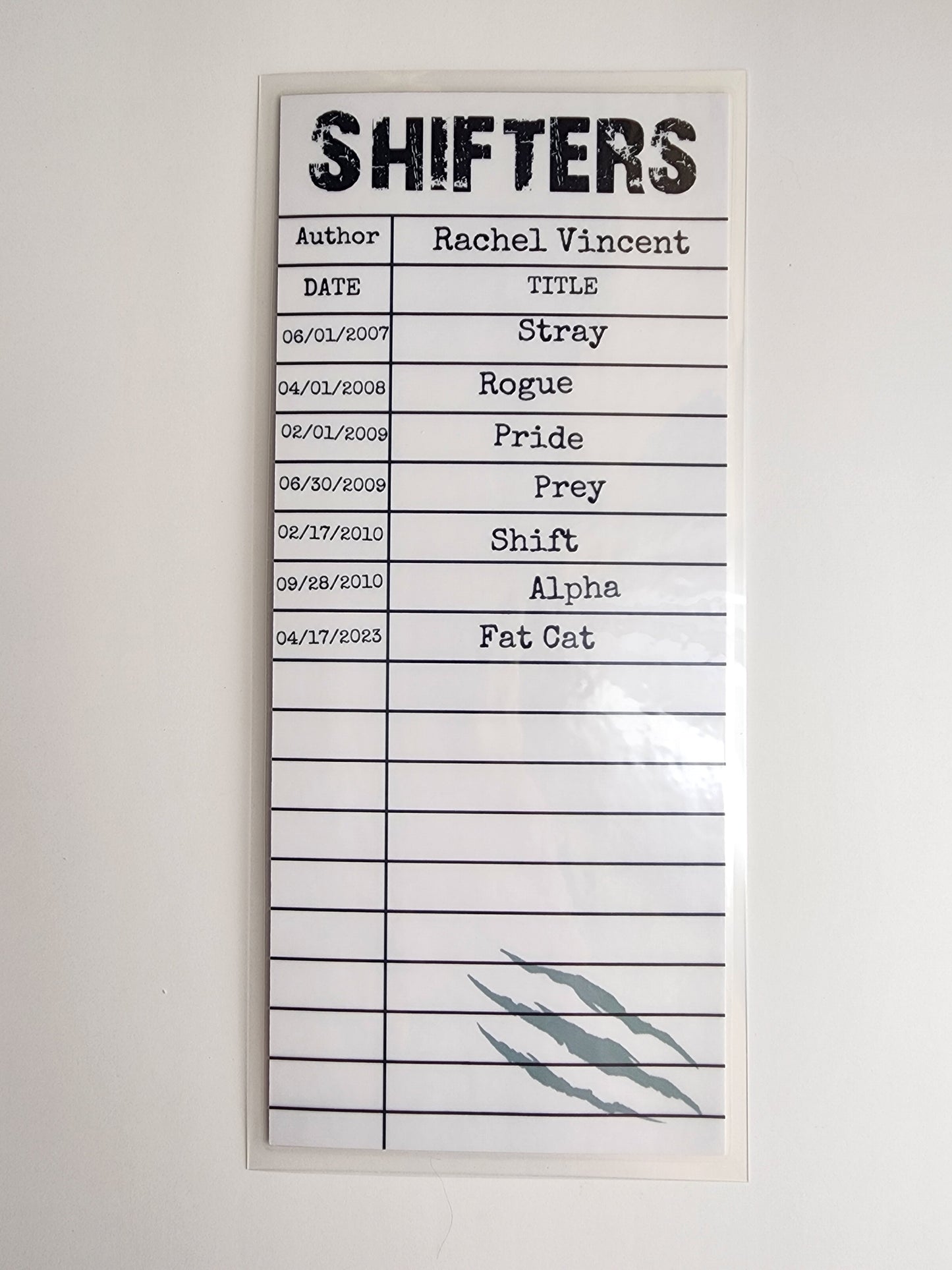 Shifters Library Card Inspired Bookmark