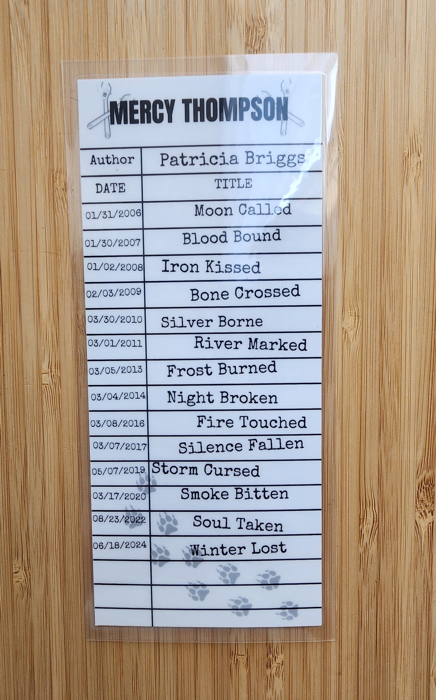 Mercy Library Card Inspired Bookmark