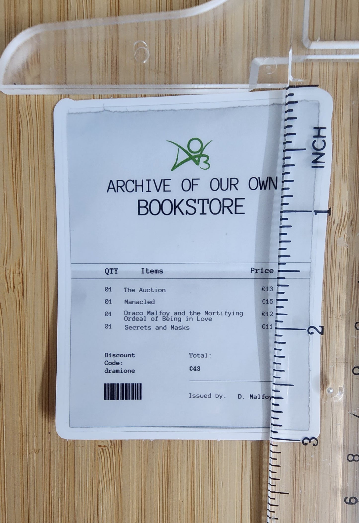 Dramione Receipt Sticker