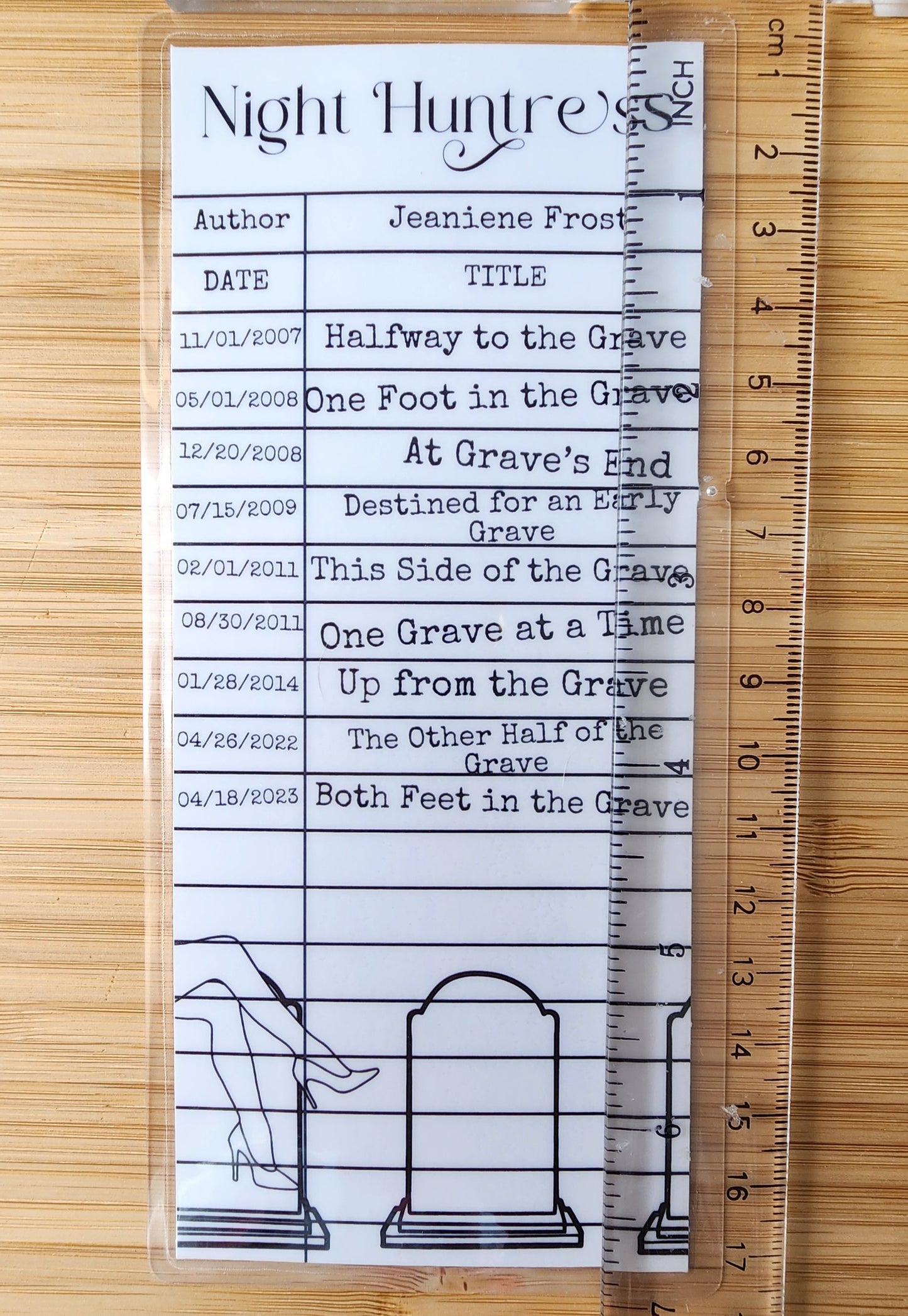 Night Huntress Library Card Inspired Bookmark