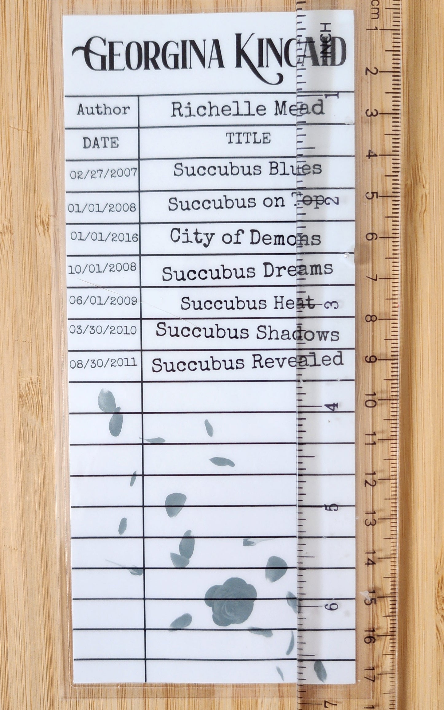 Georgina Kincaid Library Card Inspired Bookmark