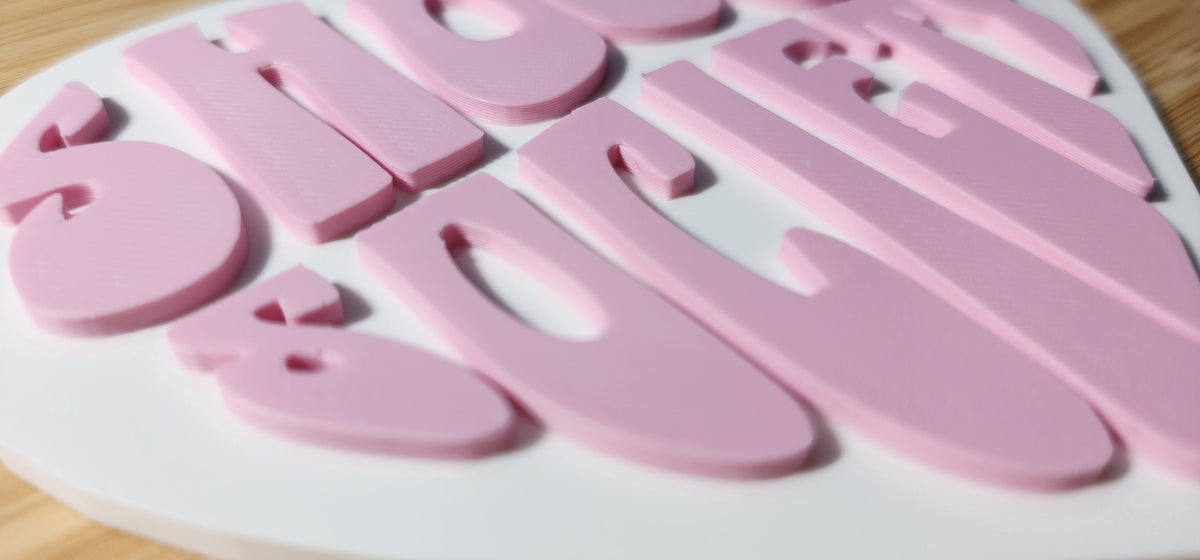 4" 3D Printed Mini Shoujo Society Heart Sign with Easel