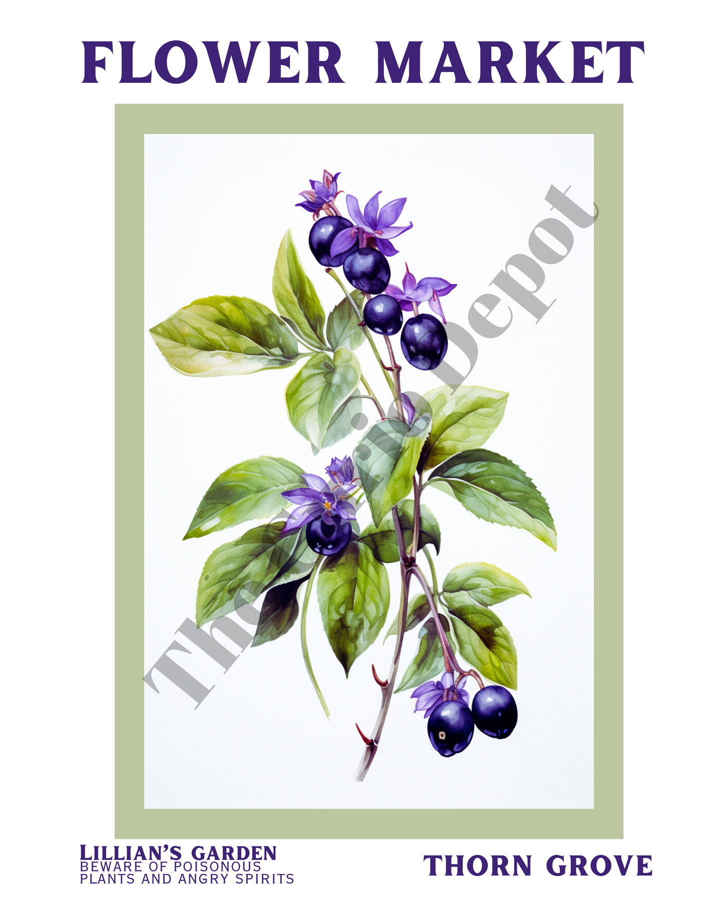 DIGITAL Belladonna Flower Market Print
