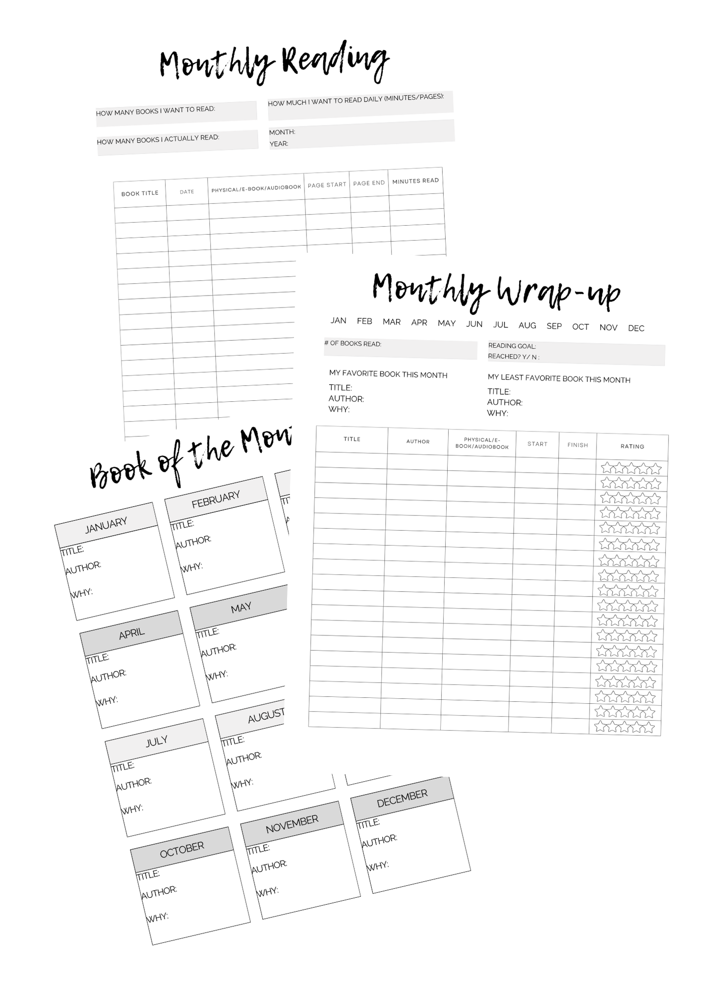 Printable Bookish Reading Planner