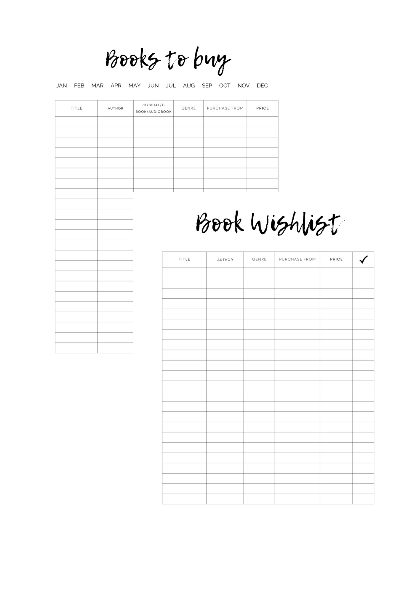 Printable Bookish Reading Planner
