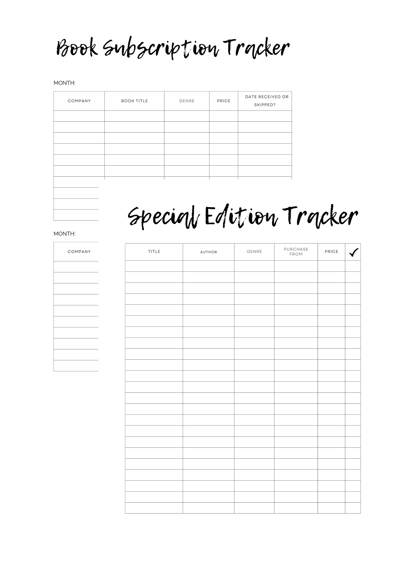 Printable Bookish Reading Planner