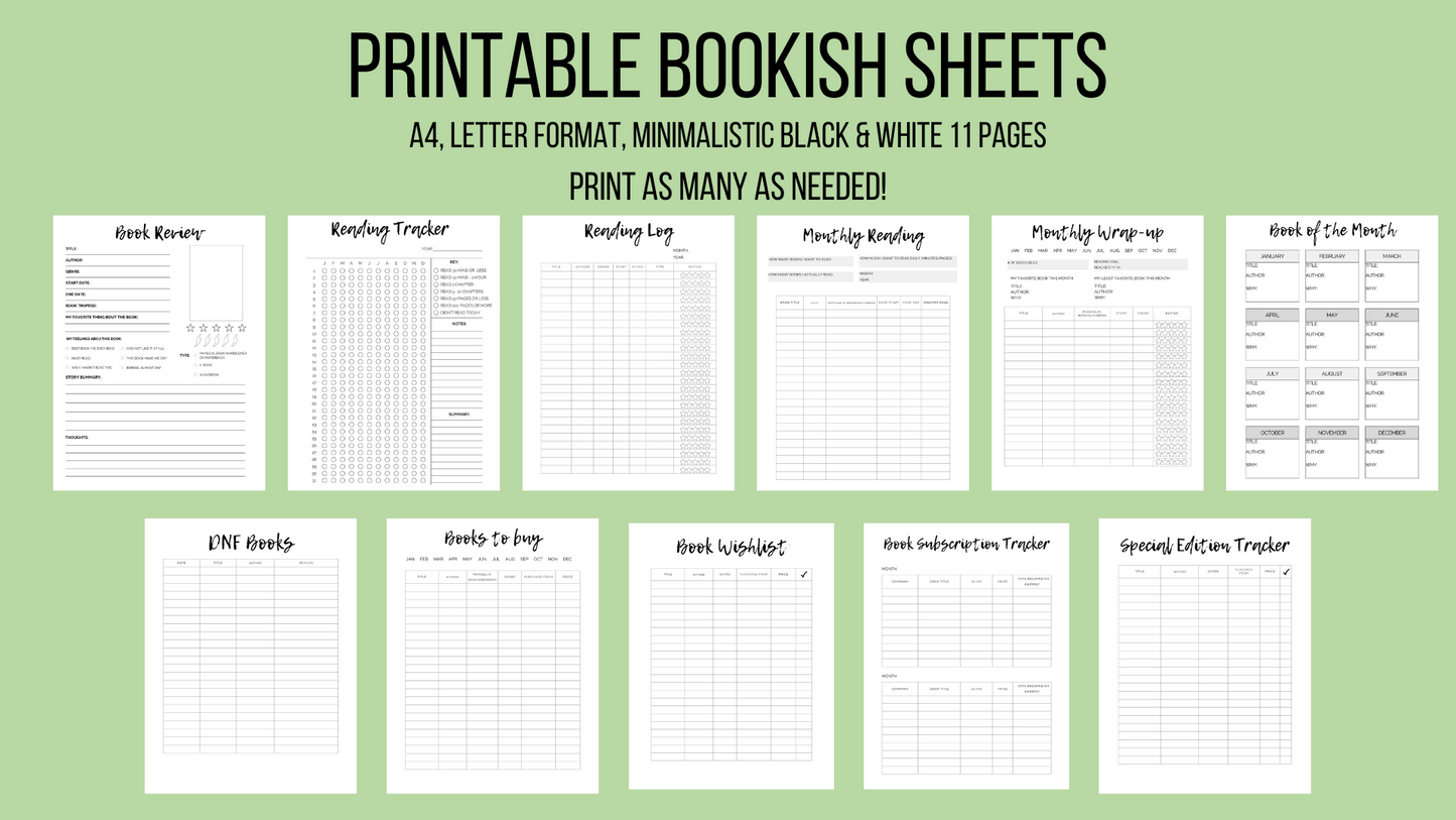 Printable Bookish Reading Planner