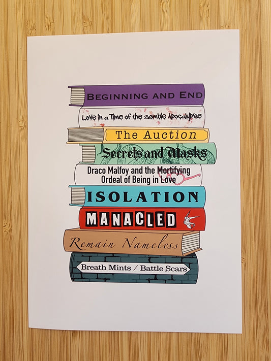 Dramione Book Stack Art Print