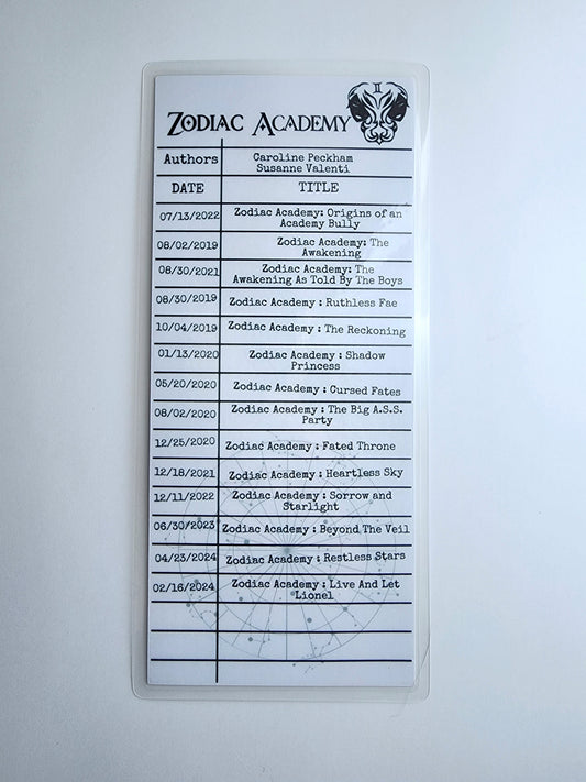 Zodiac Academy Library Card Inspired Bookmark