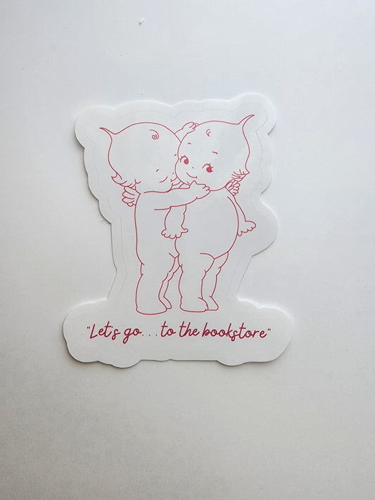 Lets go to the bookstore sticker