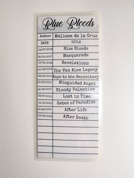 Blue Bloods Library Card Inspired Bookmark