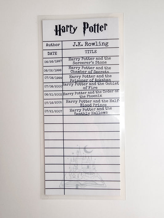 Wizard Library Card Inspired Bookmark