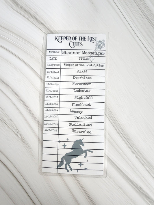 Keeper of the Lost Cities Library Card Inspired Bookmark