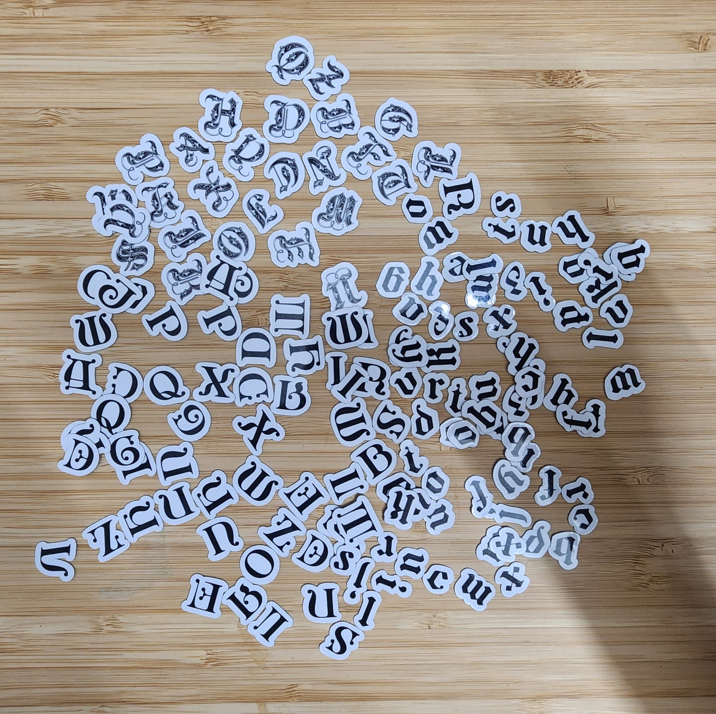 MAGNET Mini Gothic Alphabet Magnetic Black Letters