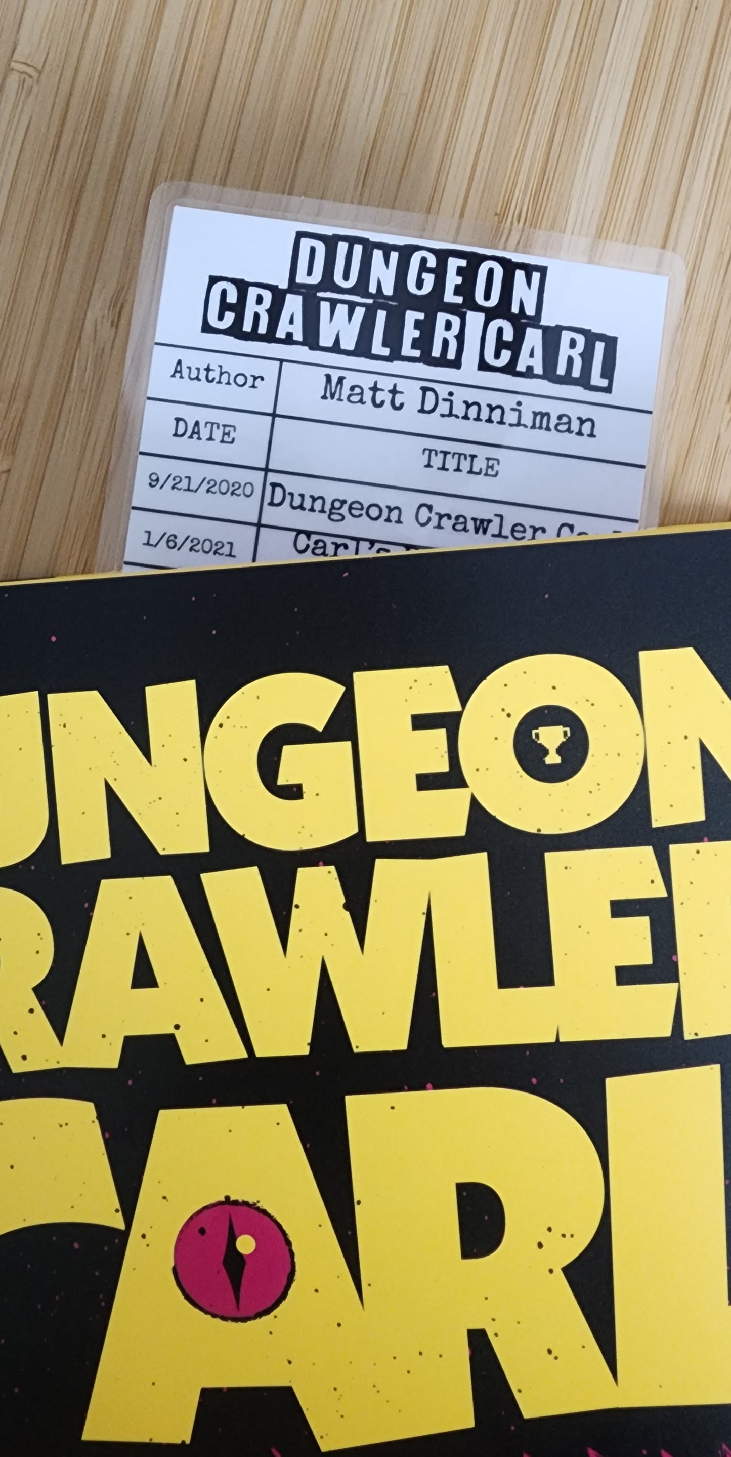 Dungeon Crawler Carl Library Card Inspired Bookmark