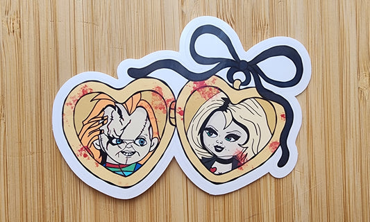 Chucky and Tiff Locket Sticker