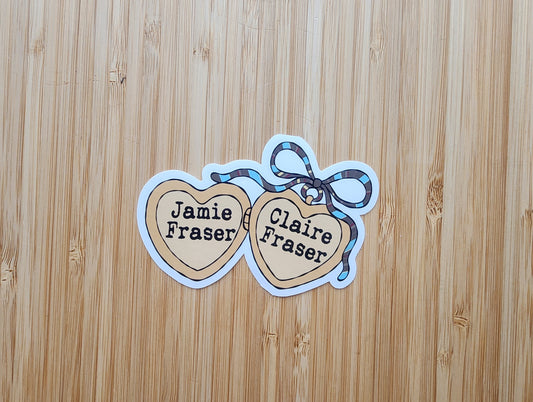 Jamie and Claire Locket Sticker
