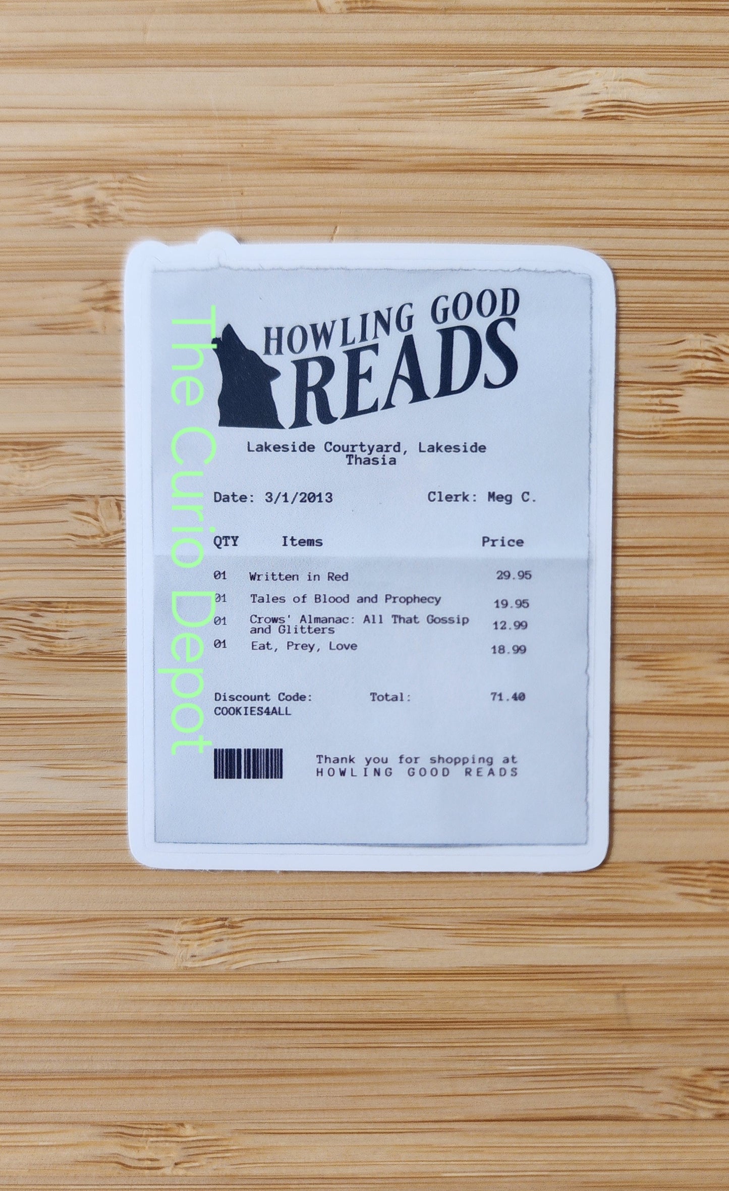 Howling Good Reads Receipt Sticker