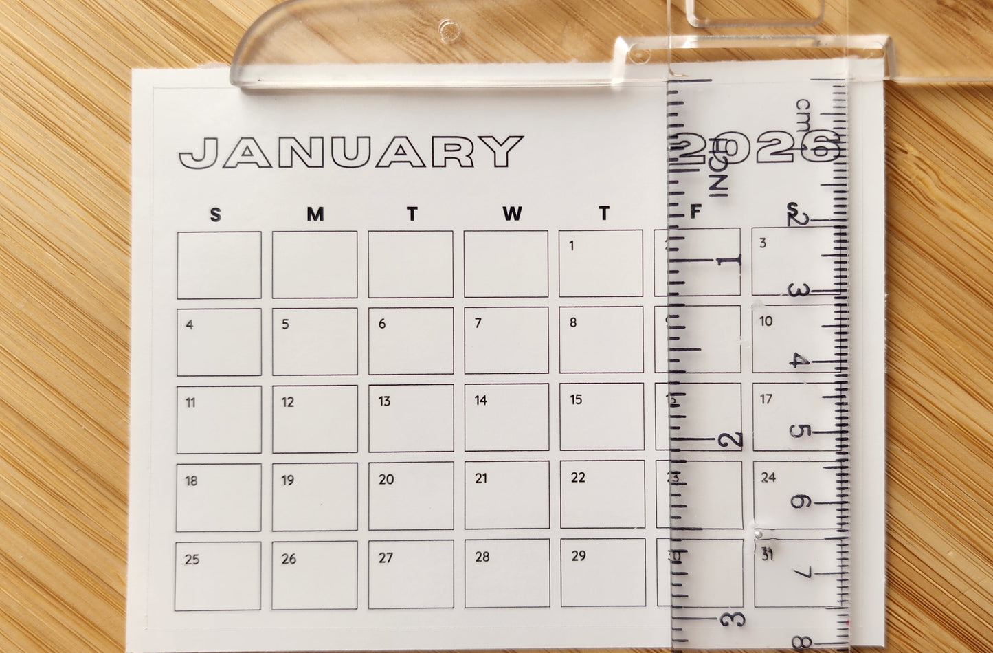 Mini 2026 Calendar Stickers | 12 Months | For Planner Bullet Junk Journal