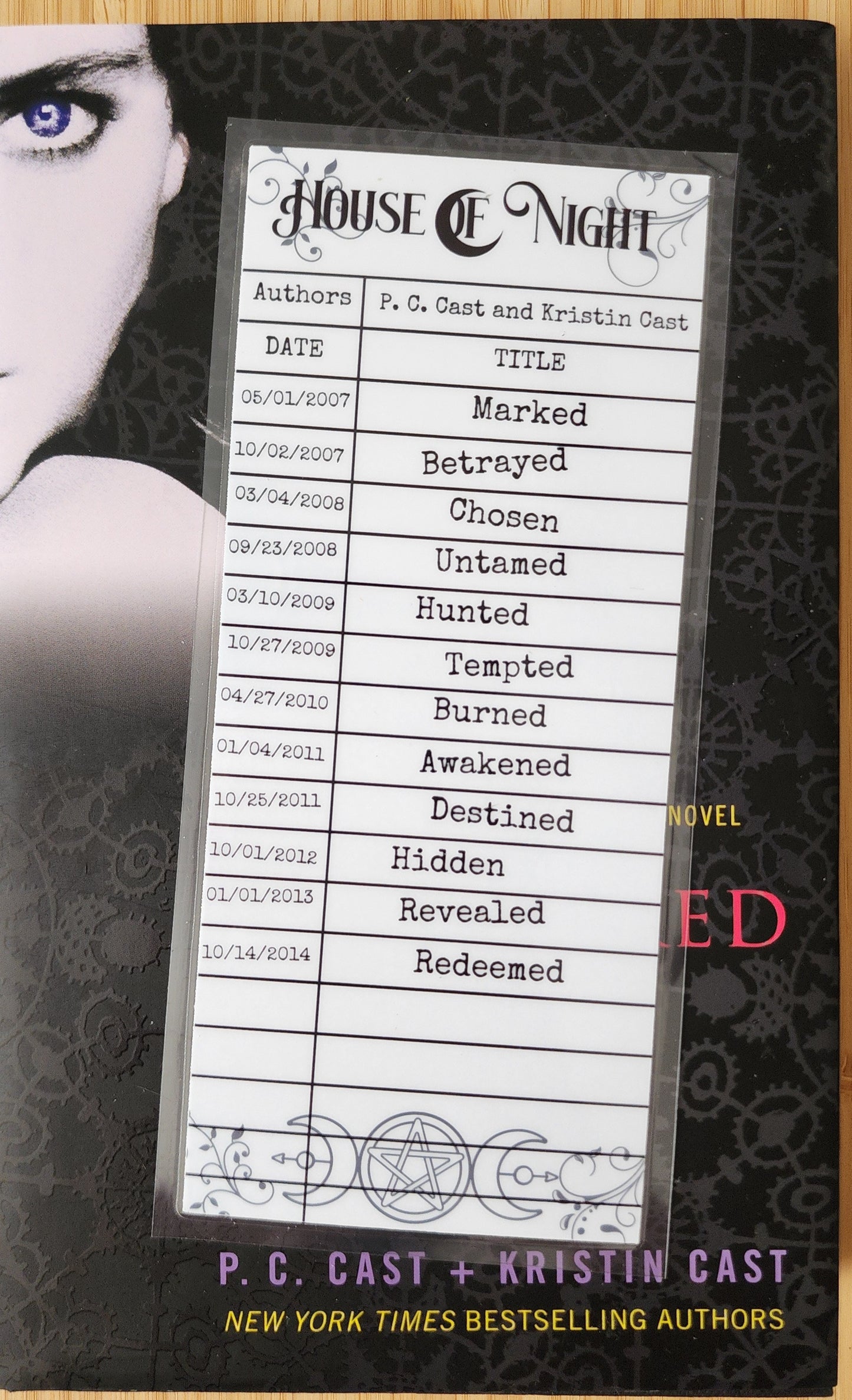 HON House of Night Library Card Inspired Bookmark