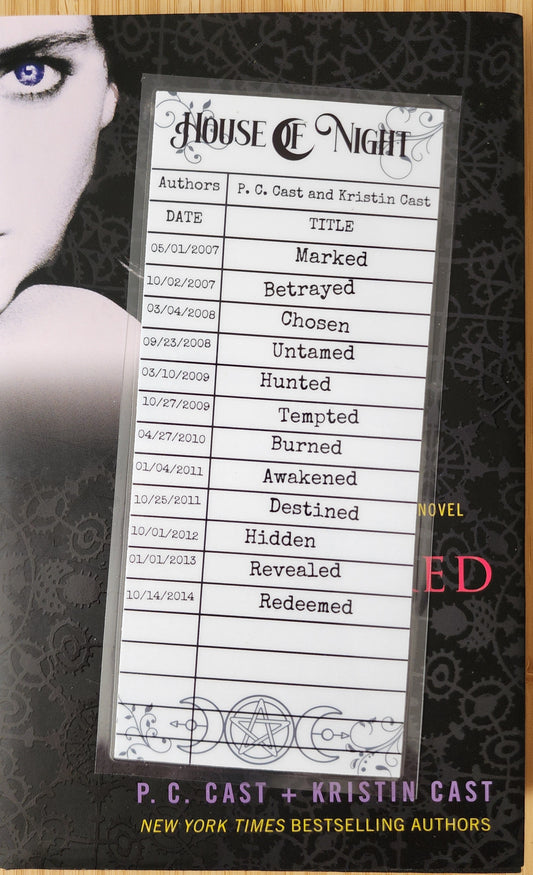 HON House of Night Library Card Inspired Bookmark