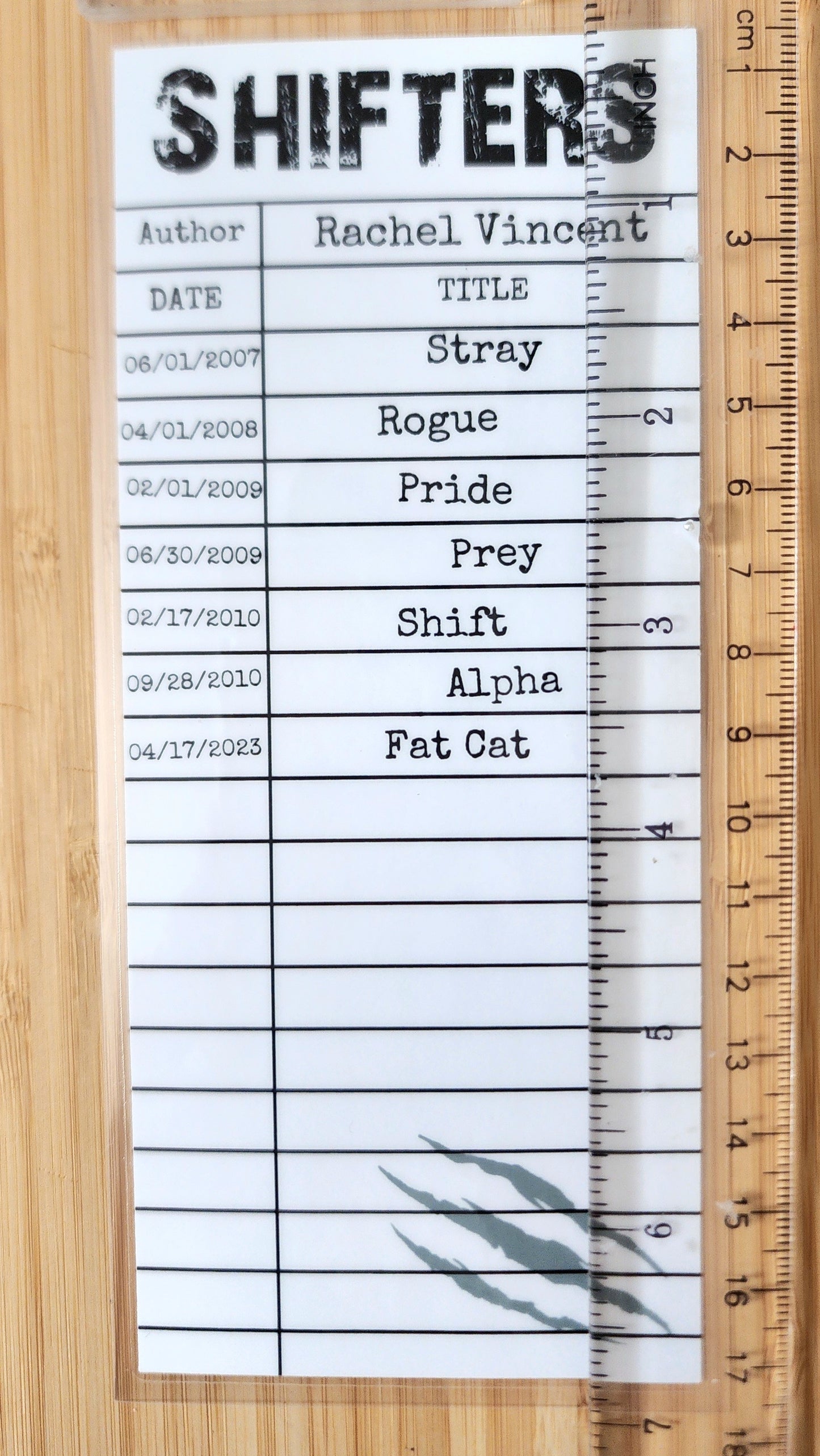 Shifters Library Card Inspired Bookmark