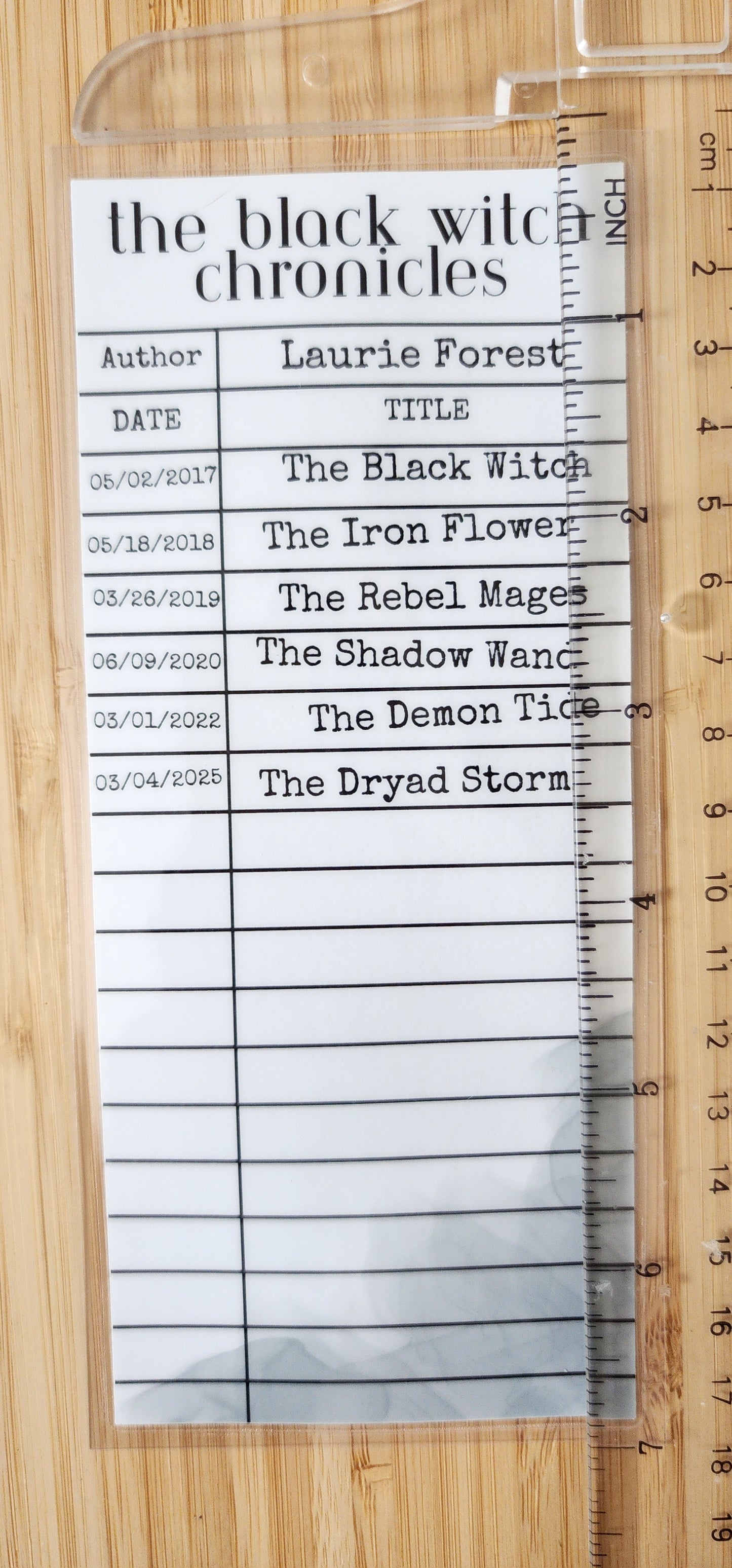 Witch Chronicles Library Card Inspired Bookmark