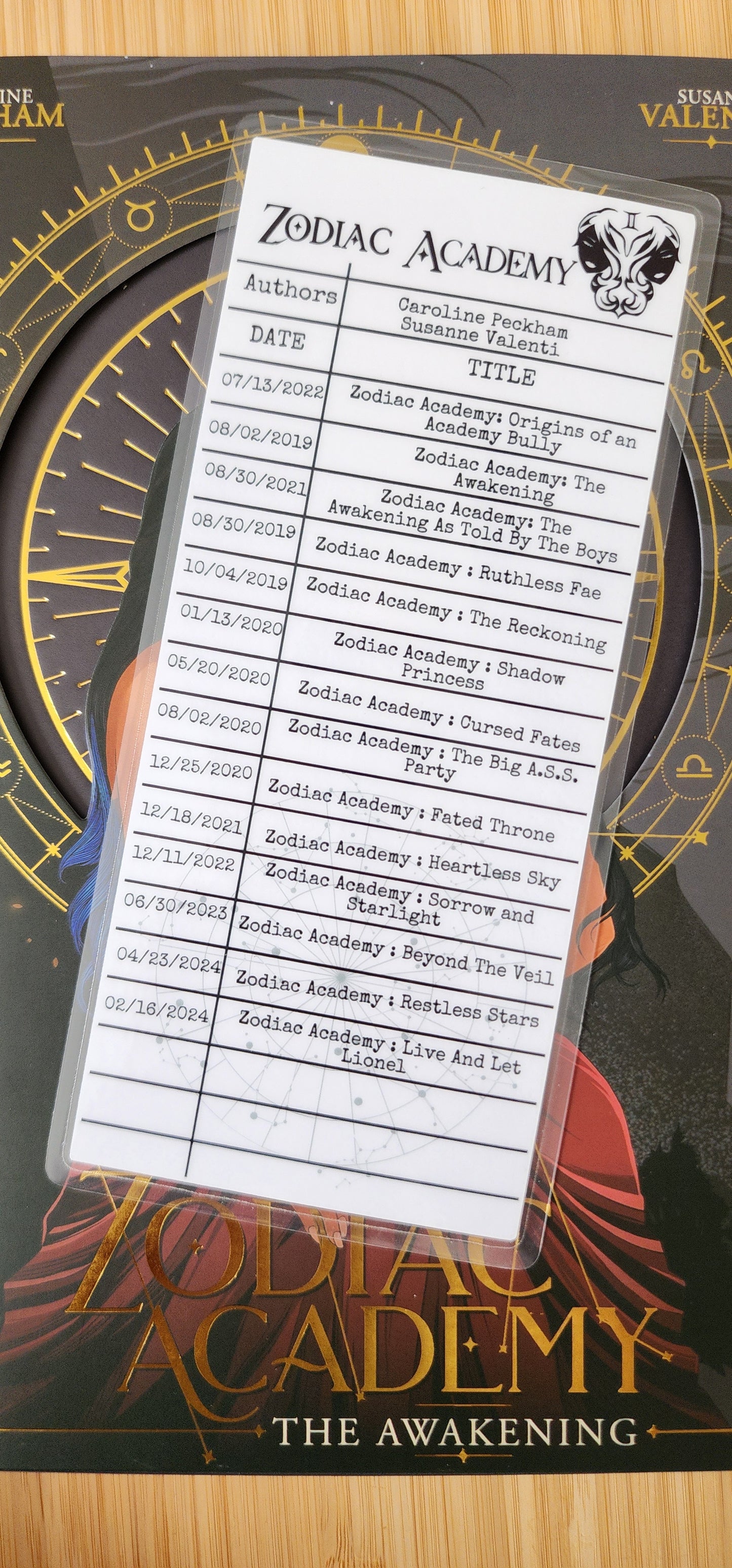 Zodiac Academy Library Card Inspired Bookmark