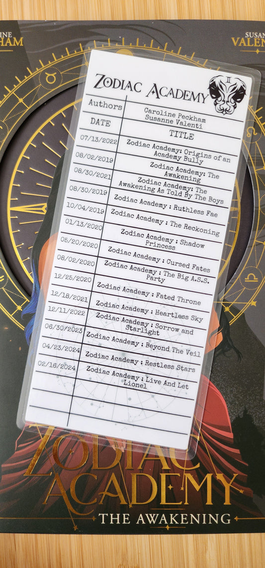Zodiac Academy Library Card Inspired Bookmark