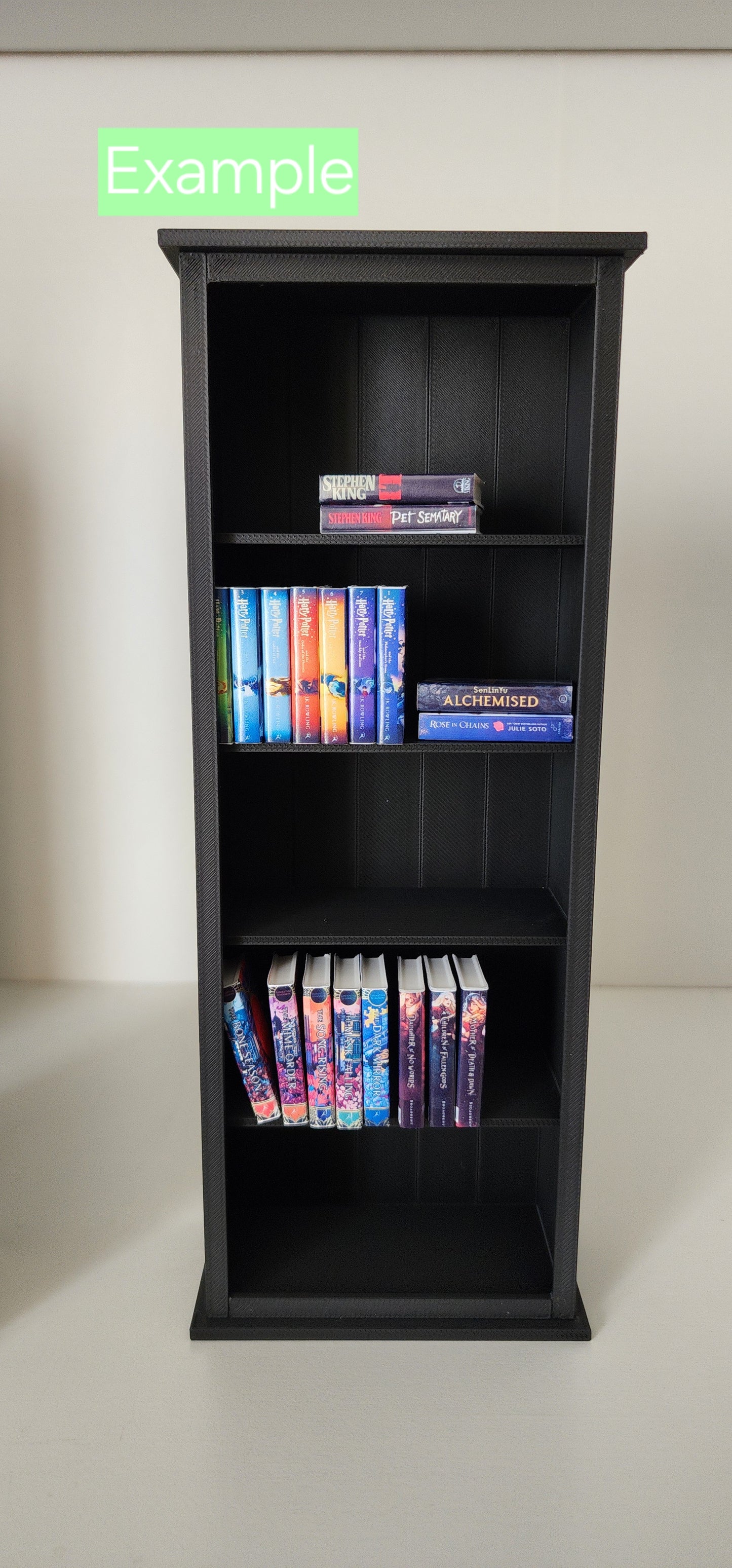 3D Printed Miniature 5-Tier Bookshelf