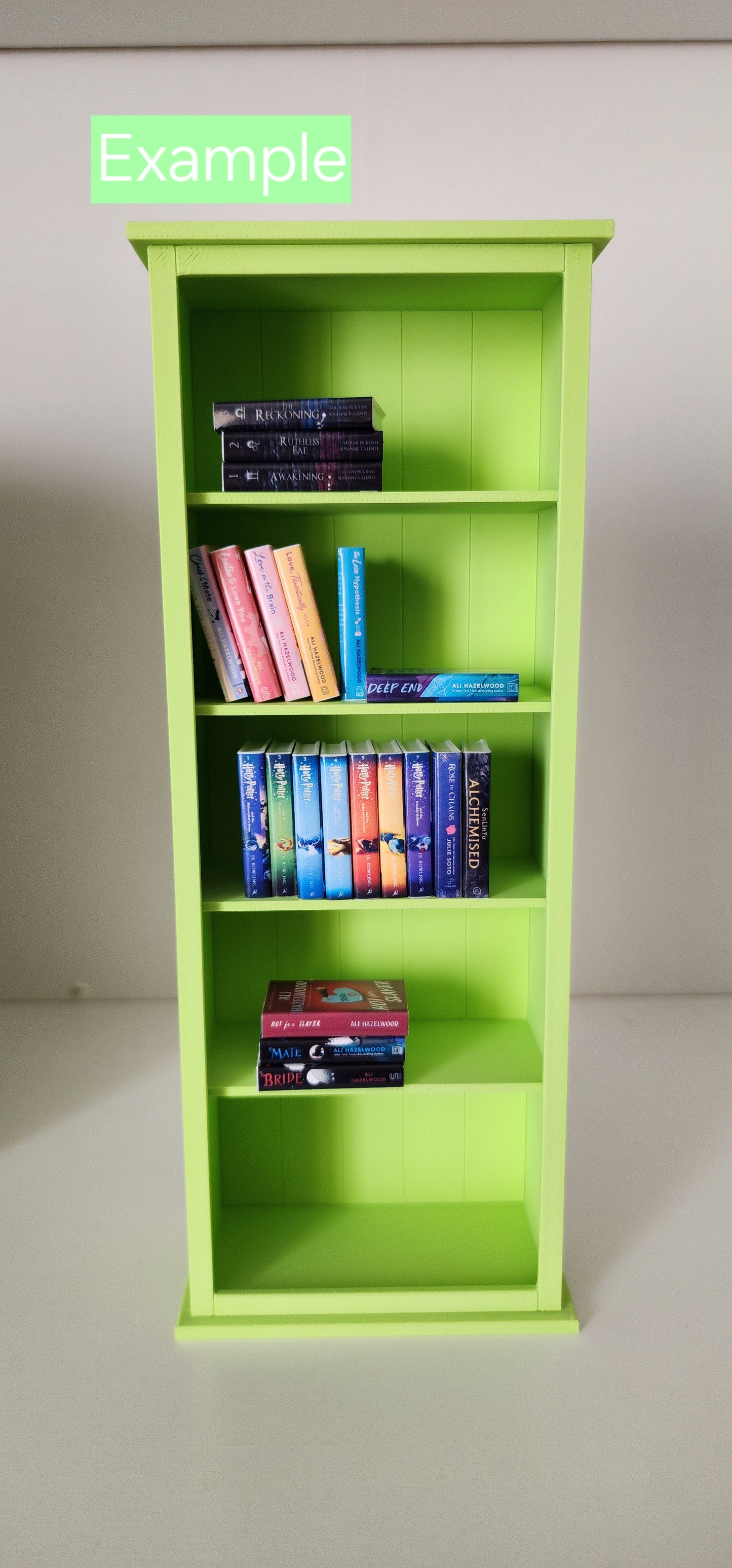 3D Printed Miniature 5-Tier Bookshelf