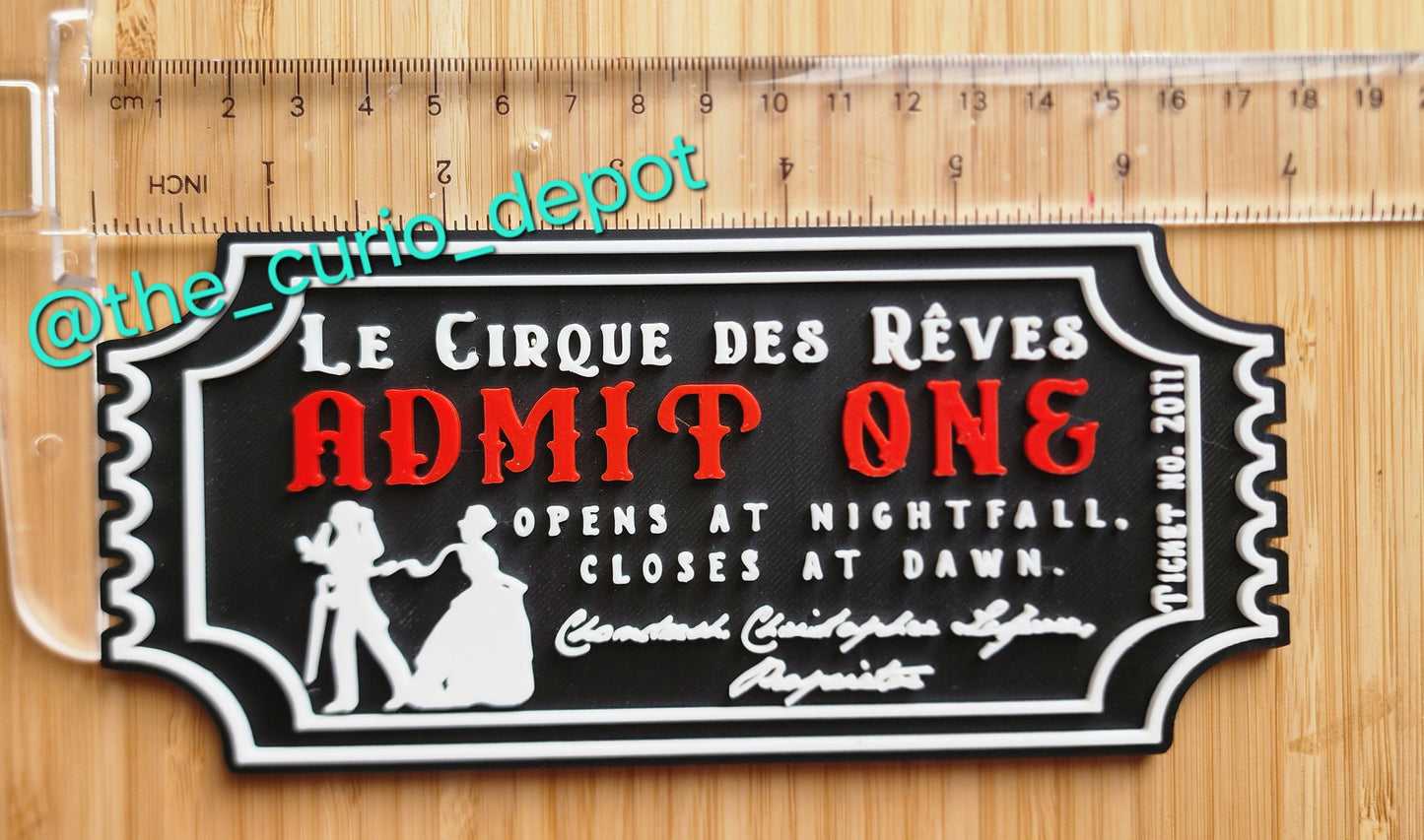 3D Printed PLA Le Cirque Ticket