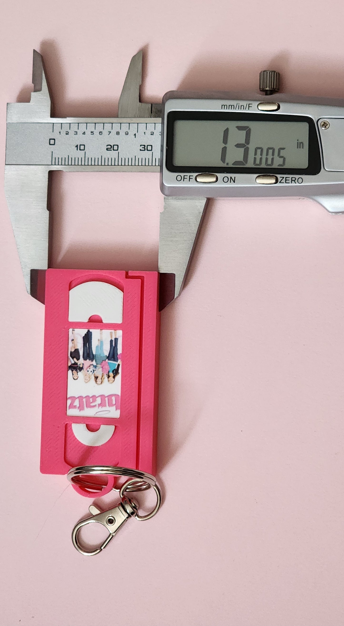 2" 3D Printed Pink Brats Miniature VHS Keychain | 80s 90s Nostalgia For Birthday Gift Party Favor | Clip on Backpack Purse Keys
