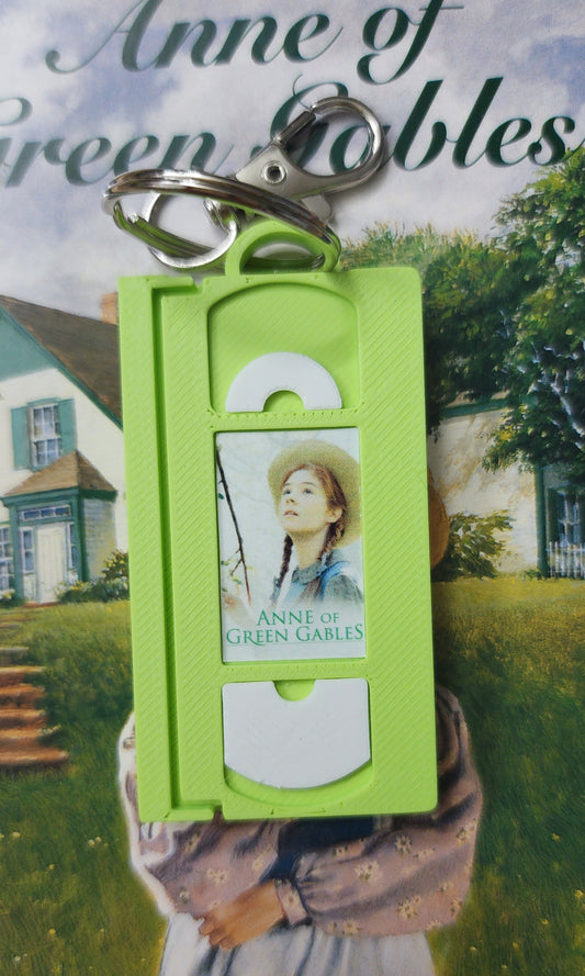 2" 3D Printed Anne Miniature VHS Keychain | 80s 90s Nostalgia For Birthday Gift Party Favor