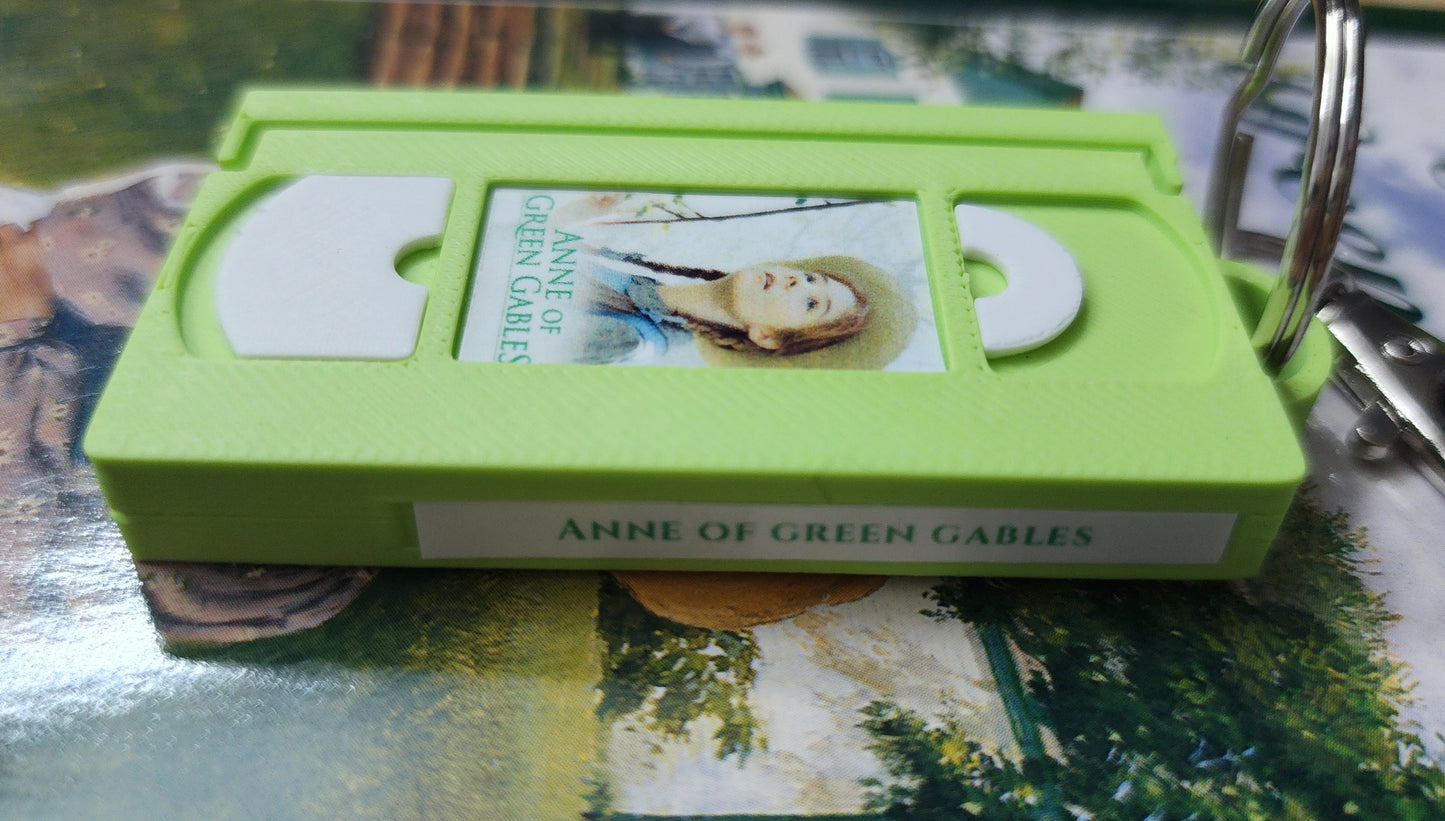 2" 3D Printed Anne Miniature VHS Keychain | 80s 90s Nostalgia For Birthday Gift Party Favor