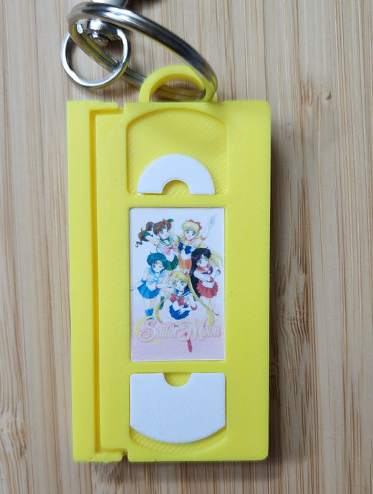 2" 3D Printed Celestial Girls Miniature VHS Keychain | 80s 90s Nostalgia For Birthday Gift Party Favor