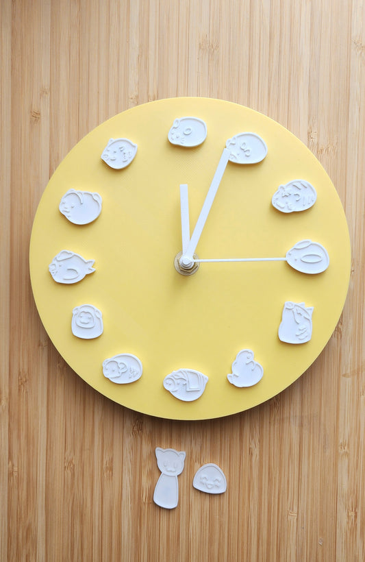 6.5" 3D Printed Fruba Zodiac Analog Clock (Battery NOT INCLUDED)