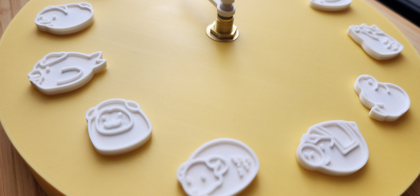 6.5" 3D Printed Fruba Zodiac Analog Clock (Battery NOT INCLUDED)