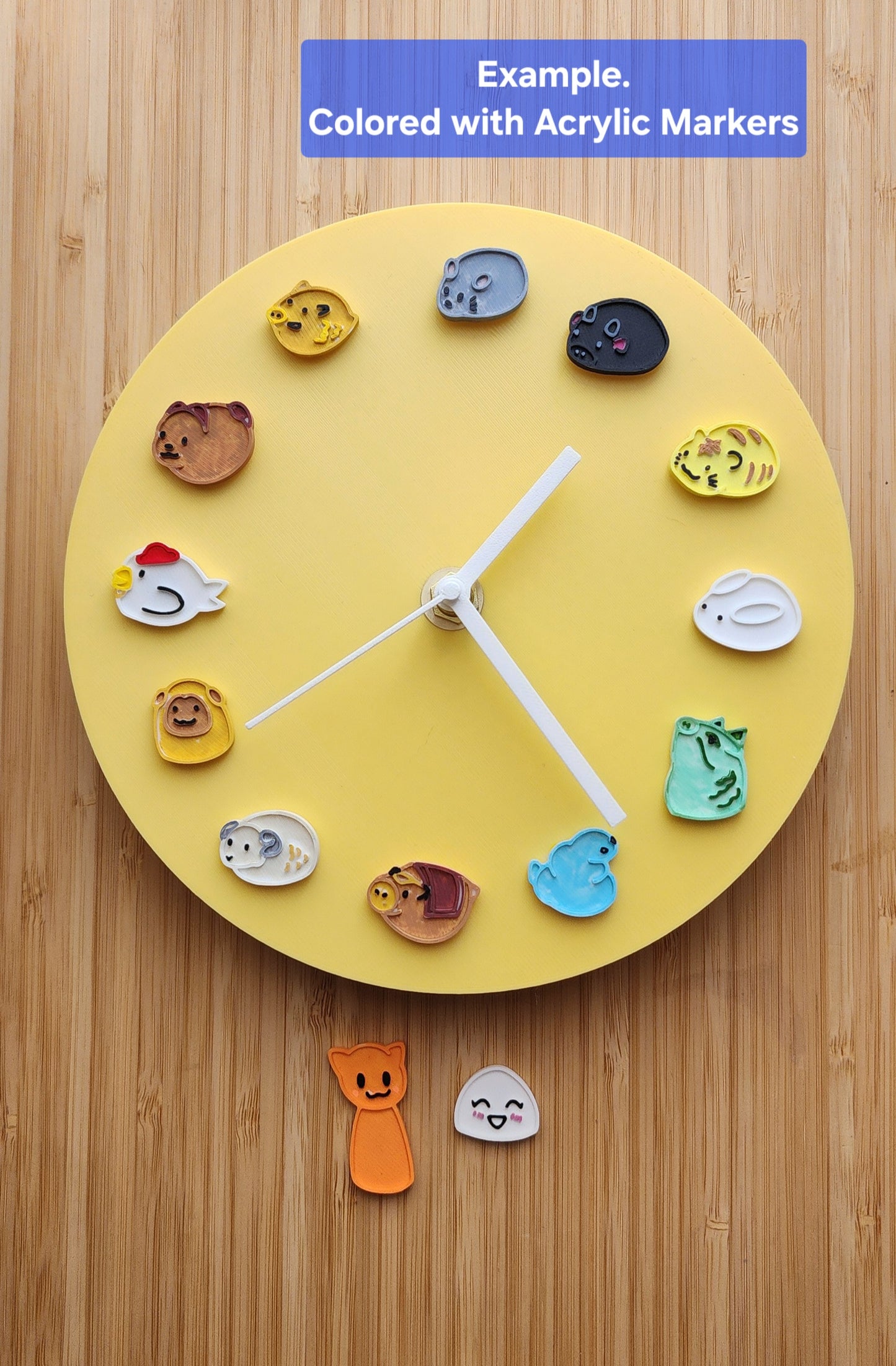6.5" 3D Printed Fruba Zodiac Analog Clock (Battery NOT INCLUDED)