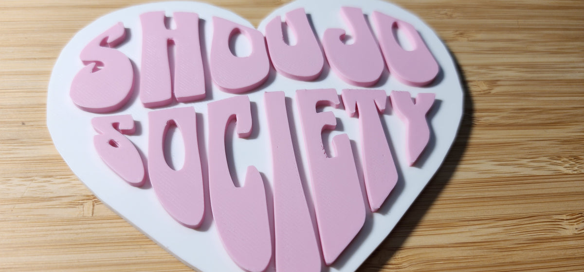 4" 3D Printed Mini Shoujo Society Heart Sign with Easel