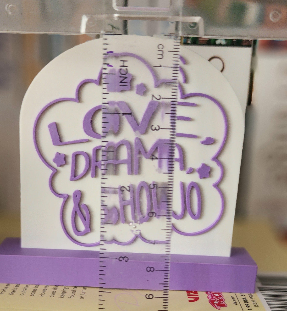 3" 3D Printed Purple Mini Shoujo Sign