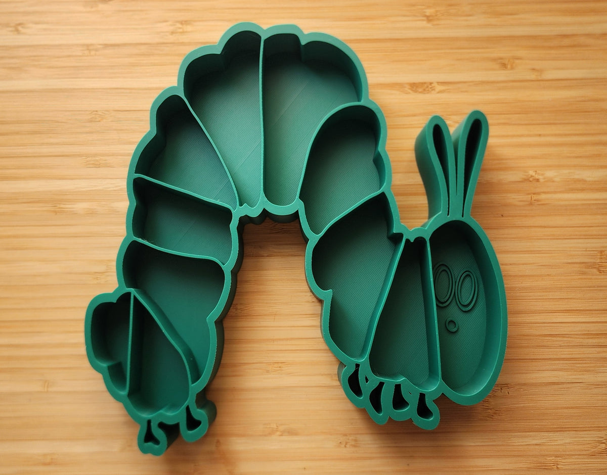 Green Caterpillar Sensory Tray | 3D Printed PLA | Educational Kinder Home Schooling Fine Motor Skill Montessori Toddler Counting Sorting