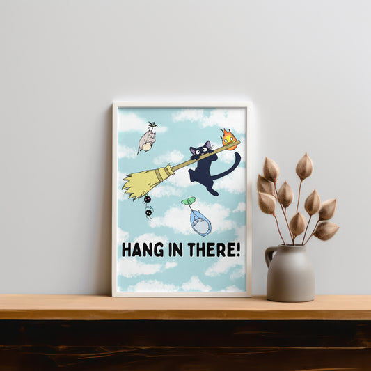 DIGITAL Hang in There! Magical Creatures Print | Motivational Quote Wall Decor Art