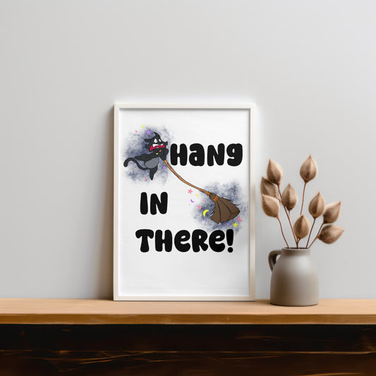 DIGITAL Hang in There! Cat Print | Motivational Quote Wall Decor Art