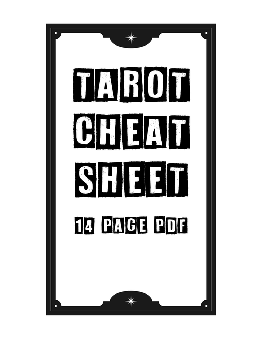 DIGITAL Printable Tarot Cheat Sheet | Quick Reference Guide | Digital Download |