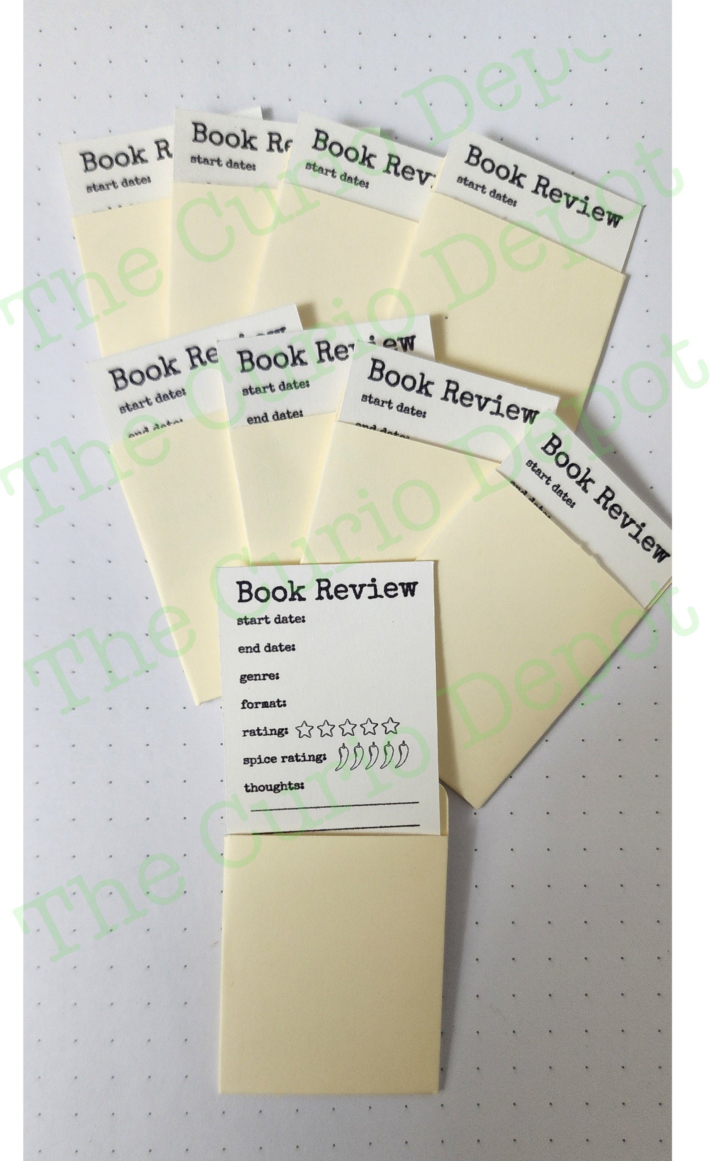 Mini Blank Review Library Card | For Planner Bullet Journal Junk Journal scrapbooking Use