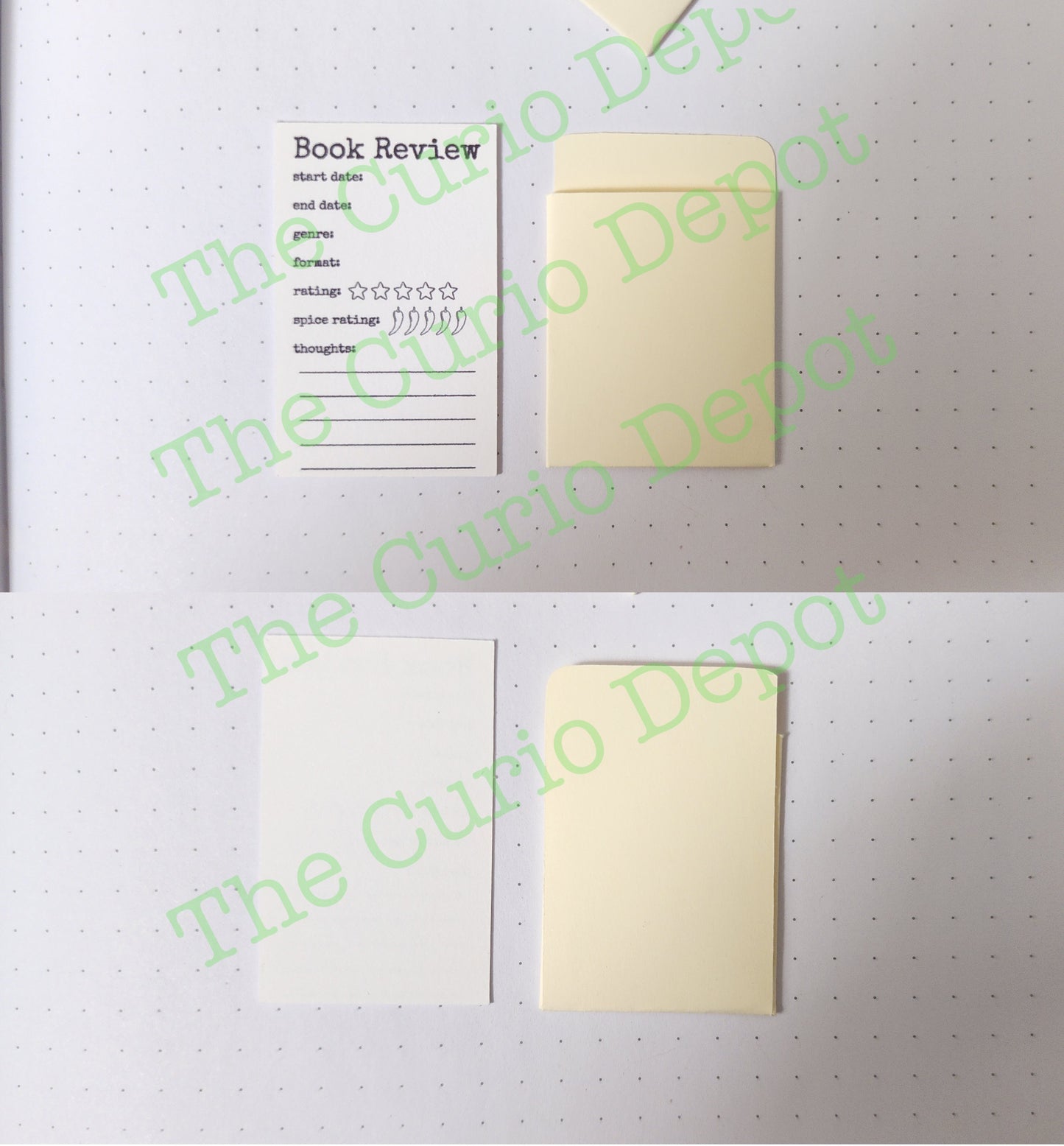 Mini Blank Review Library Card | For Planner Bullet Journal Junk Journal scrapbooking Use