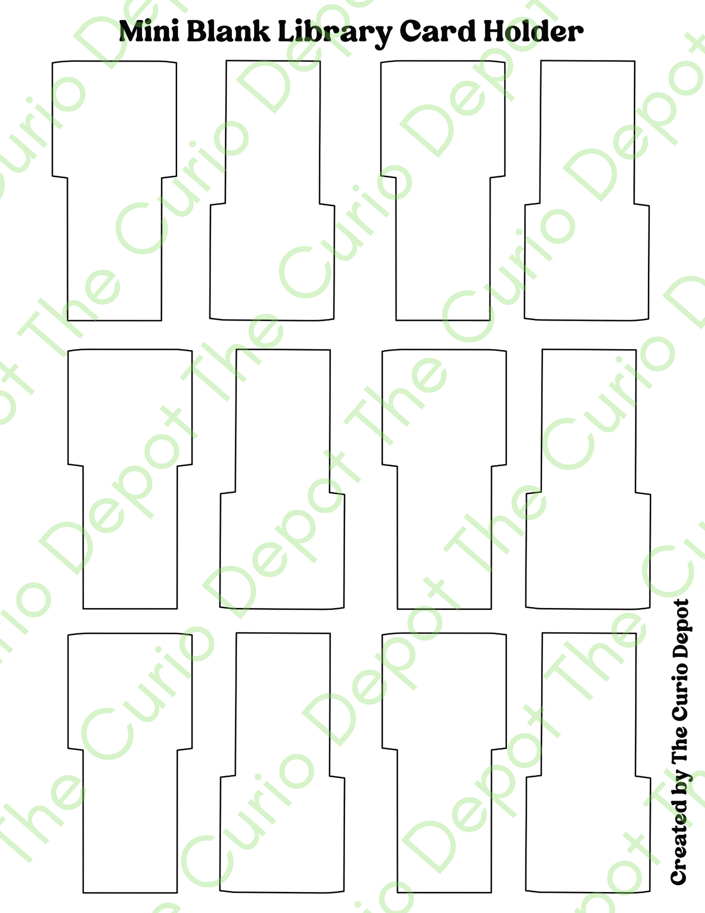 DIGITAL Download Printable Mini Blank Book Review Library Card | For Bullet Junk Journal Scrapbooking Reading Tracker